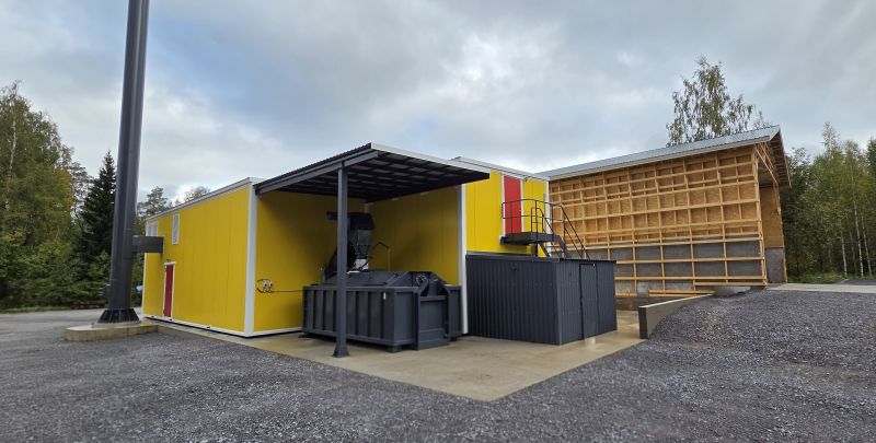 Bio Mobitek modular biomass boiler house in Kortesjärvi